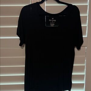 American Eagle Outfitters Black Soft & Sexy Short Sleeve Tee